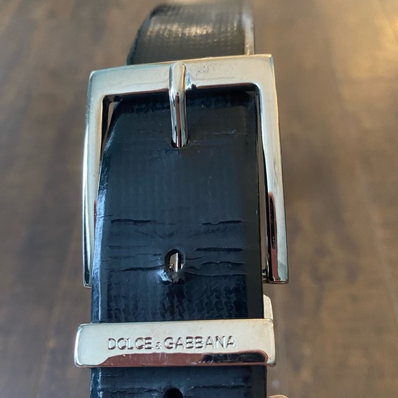 Dolce & Gabbana Black Calf leather Silver metal buckle belt belt - Picture 4 of 14